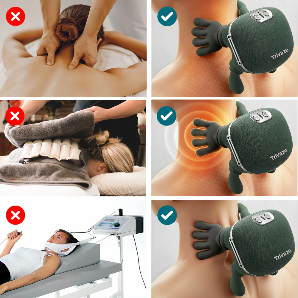 Rechargeable 3-in-1 Neck Massager for Muscle Relaxation & Pain Relief