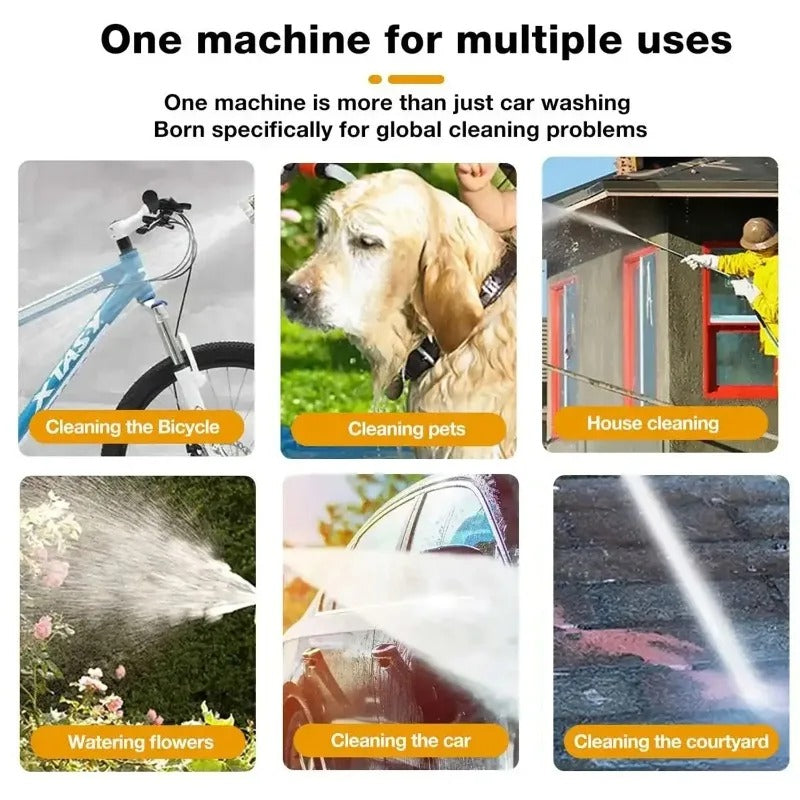 Portable Cordless Pressure Washer for Car - Double 48V Rechargeable Battery